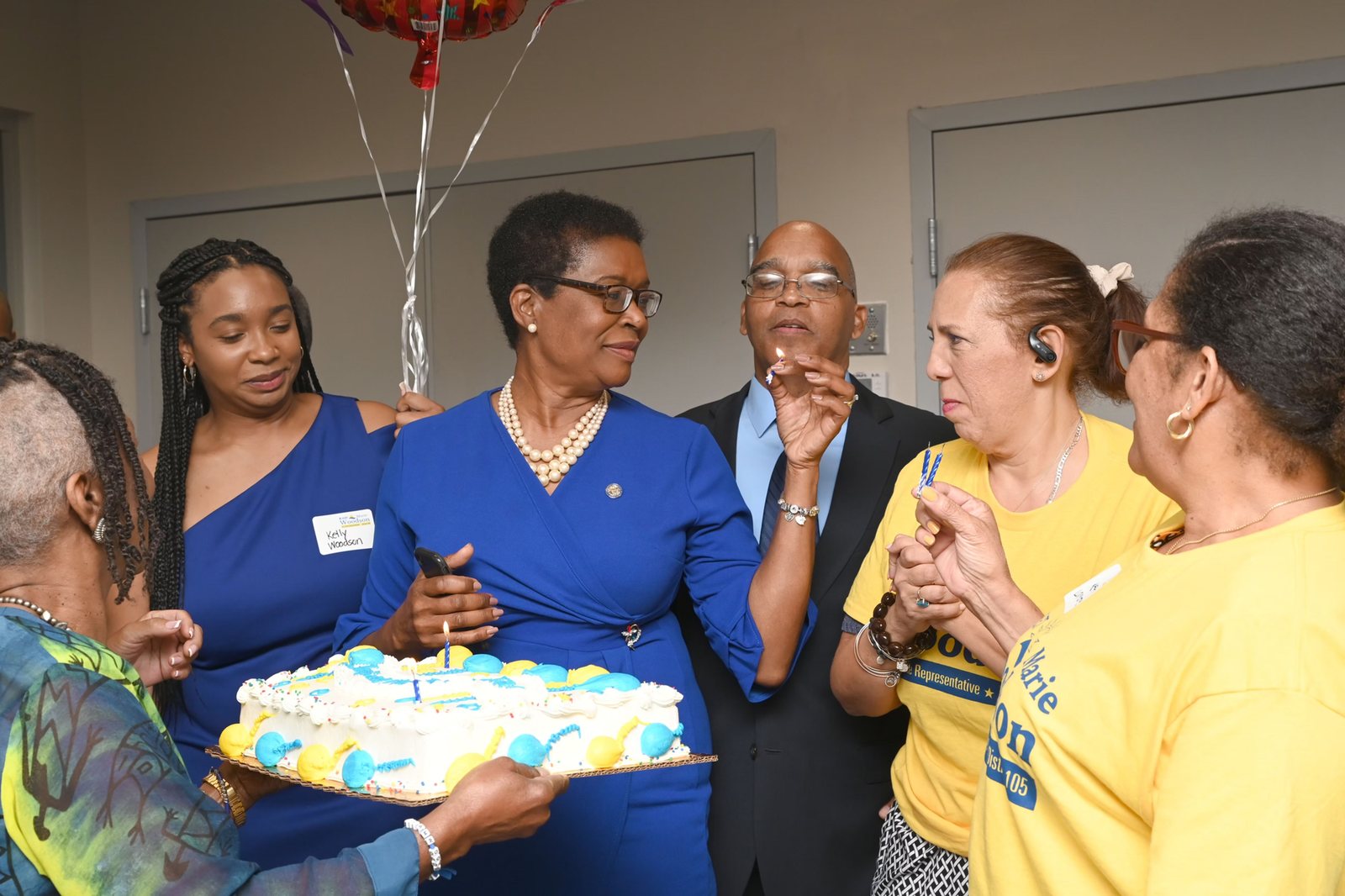 Marie Woodson with the District 105 community