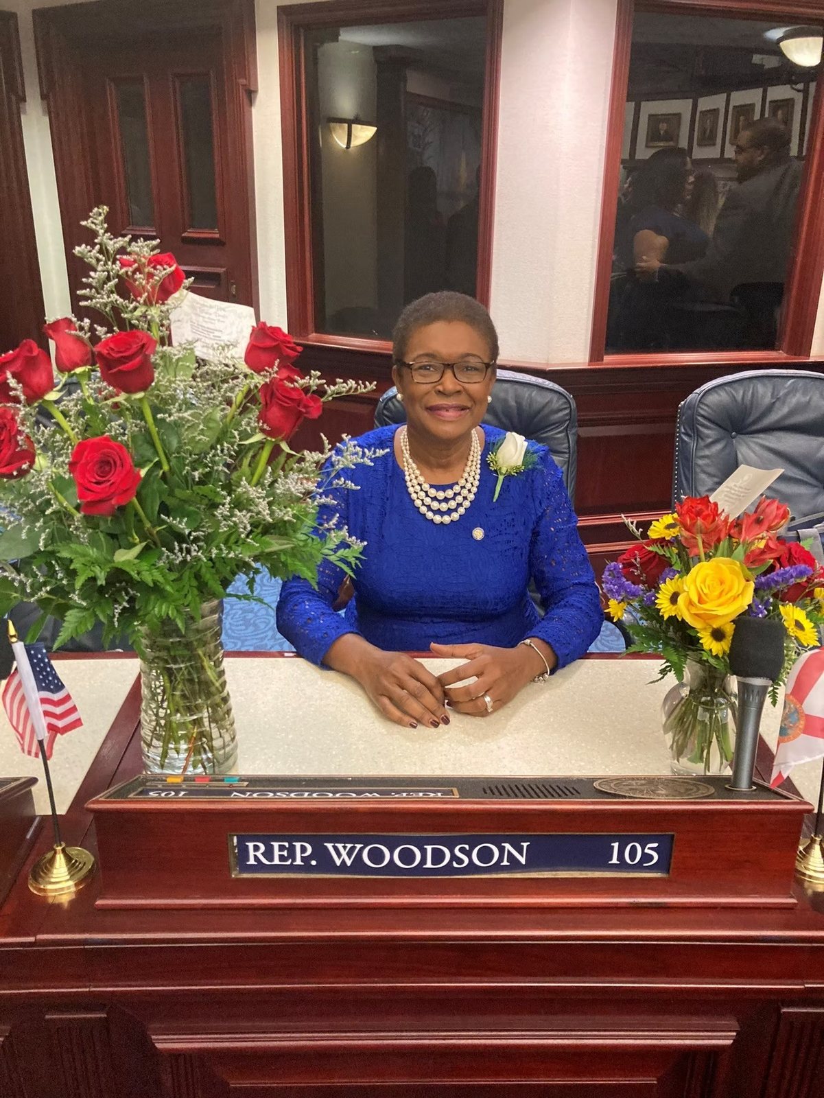 Marie Woodson with the District 105 community