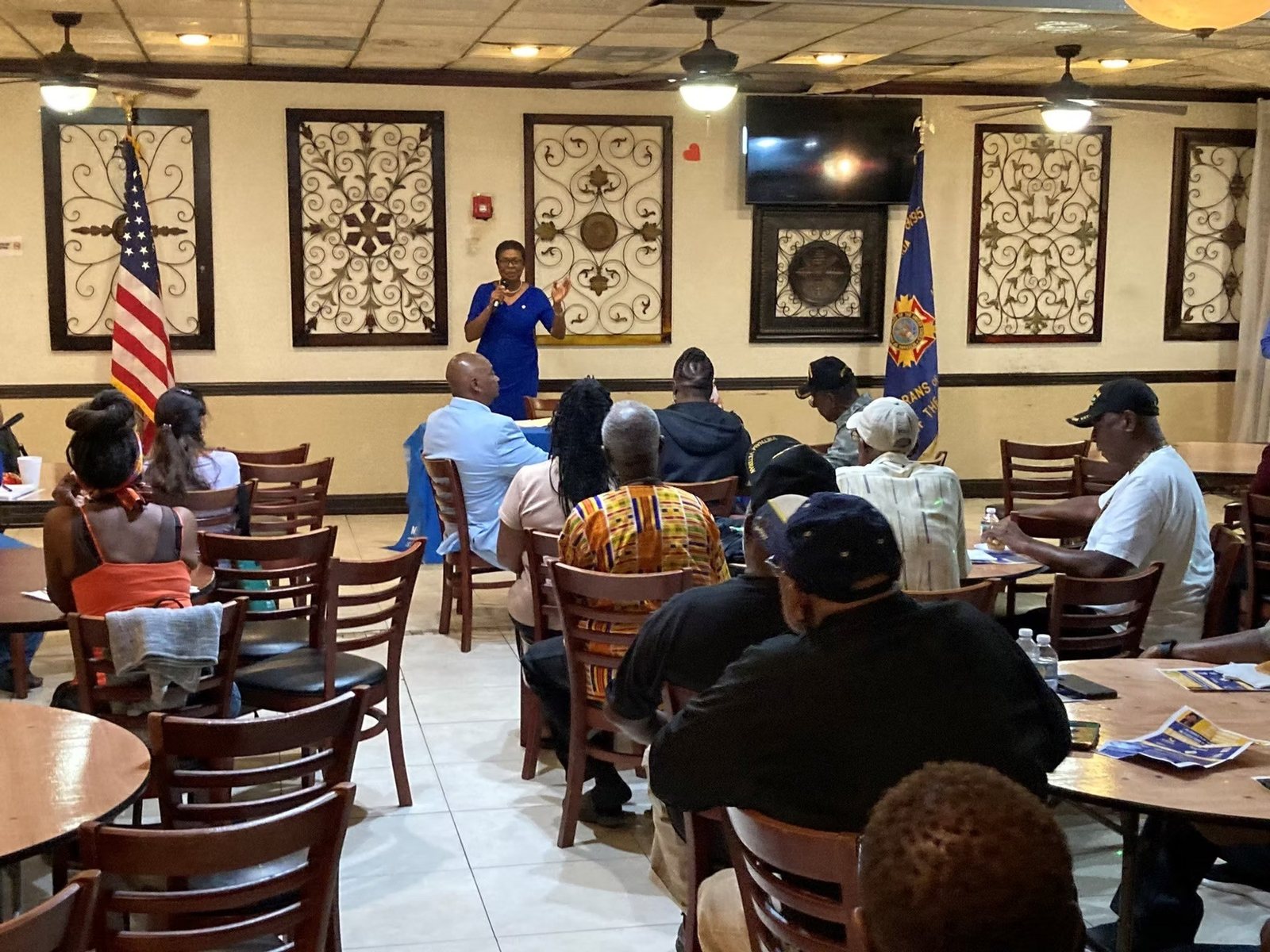 Marie Woodson with the District 105 community