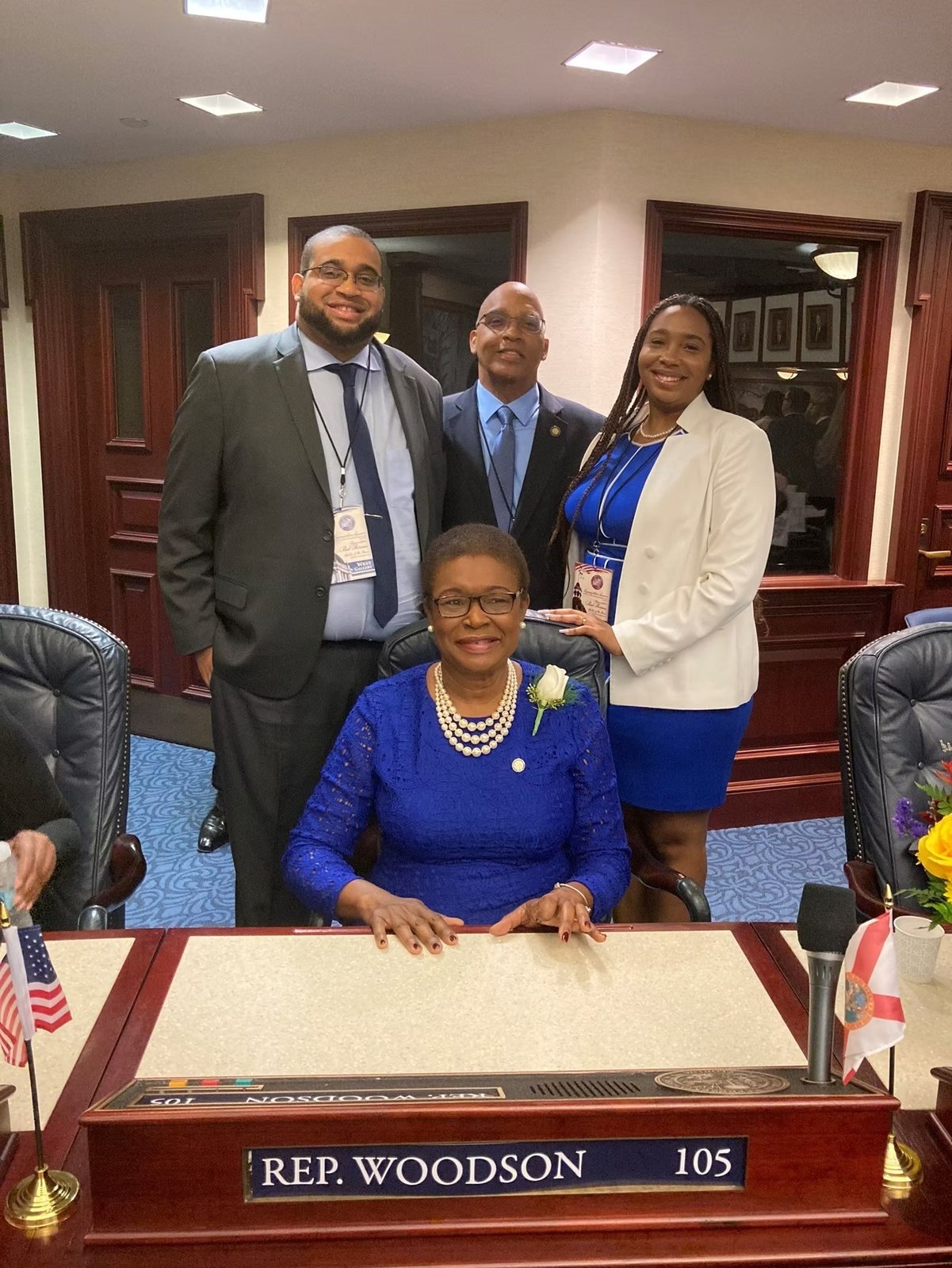 Marie Woodson with the District 105 community